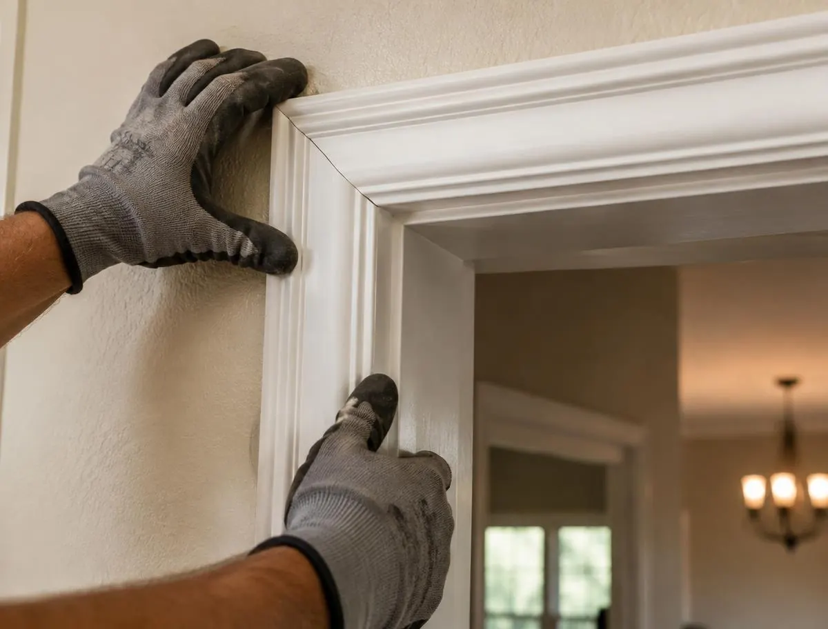 Detailed finish carpentry trim installation in San Antonio